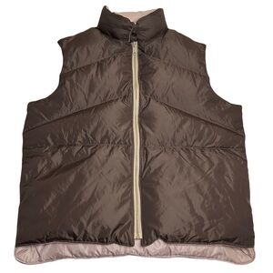 Vintage 70s Gladiator Camel Goose Down Puffer Vest Reversible Brown Mens Medium